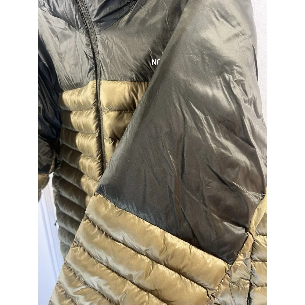 The North Face Mens Green Hooded Puffer Jacket XL Full Zip 550 Down
